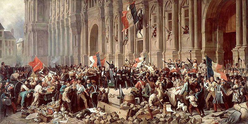 Lamartine in front of Town Hall in Paris Rejects the Red Flag, February 25th, by Henri Félix Emmanuel Philippoteaux (1815-1884), Carnavalet Museum P.258.jpg